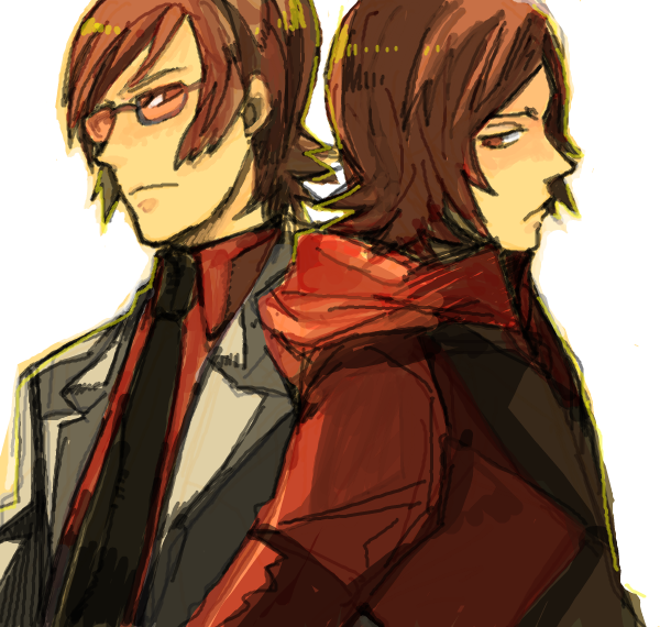 suou tatsuya and suou katsuya (persona and 2 more) drawn by sudachips