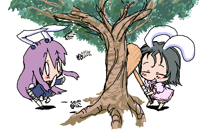 reisen udongein inaba and inaba tewi (touhou) drawn by baku_taso