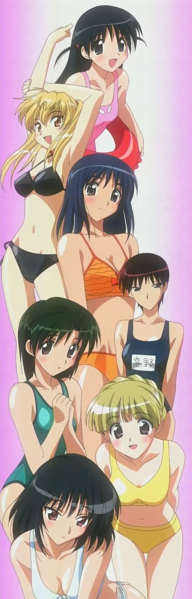 suou mikoto, sawachika eri, tsukamoto yakumo, tsukamoto tenma, takano akira, and 2 more (school rumble)