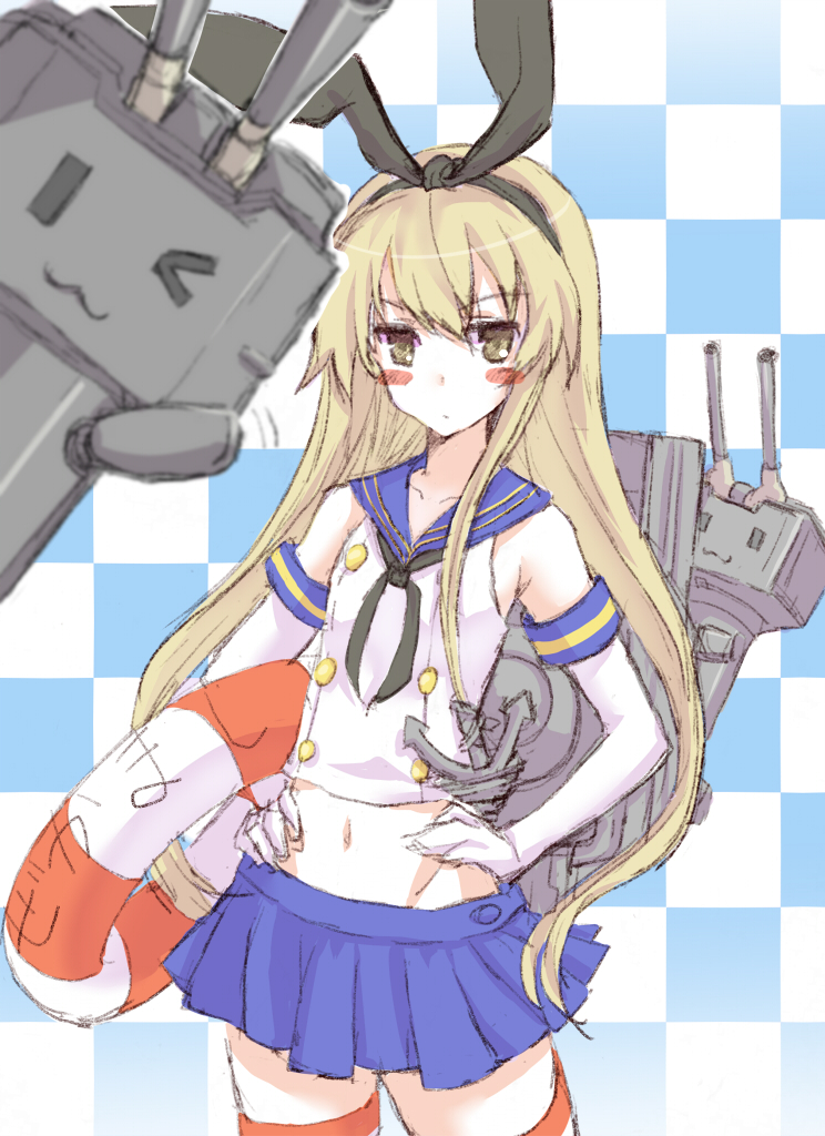 shimakaze and rensouhou-chan (kantai collection) drawn by kuronuko_neero