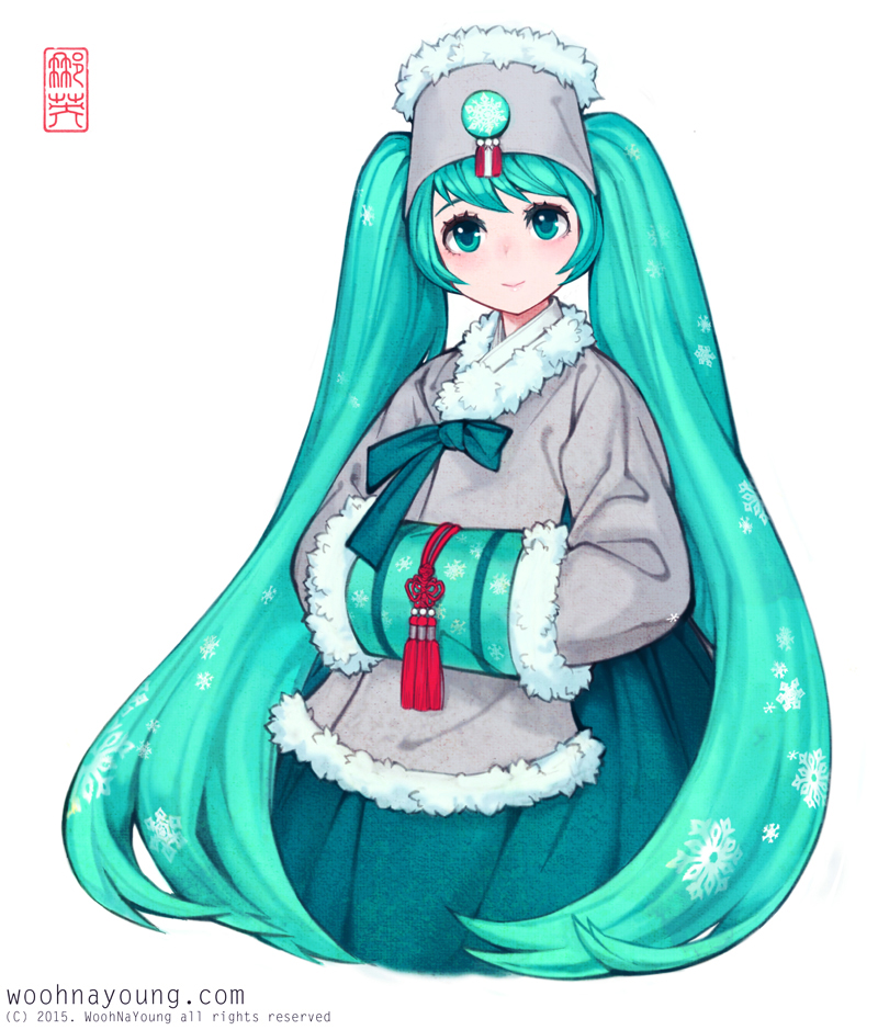 hatsune miku and yuki miku (vocaloid) drawn by nayoung_wooh