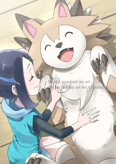 liko and lycanroc (pokemon and 1 more) drawn by morisawa_machi