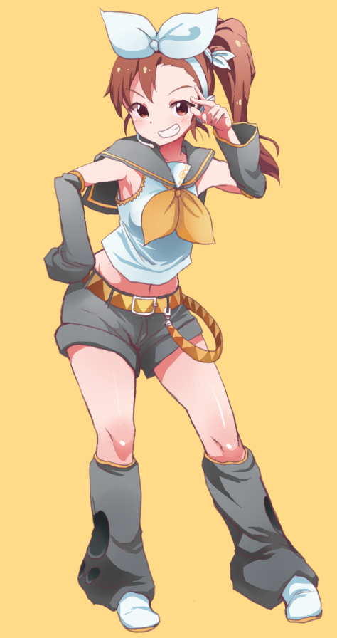 kagamine rin, futami mami, and shimoda asami (idolmaster and 1 more) drawn by shift_(waage)