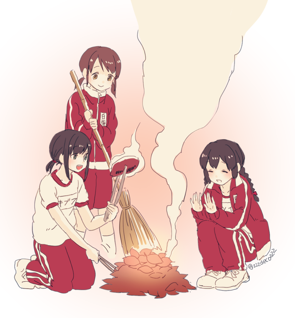fubuki, shirayuki, and isonami (kantai collection) drawn by deco_(geigeki_honey)