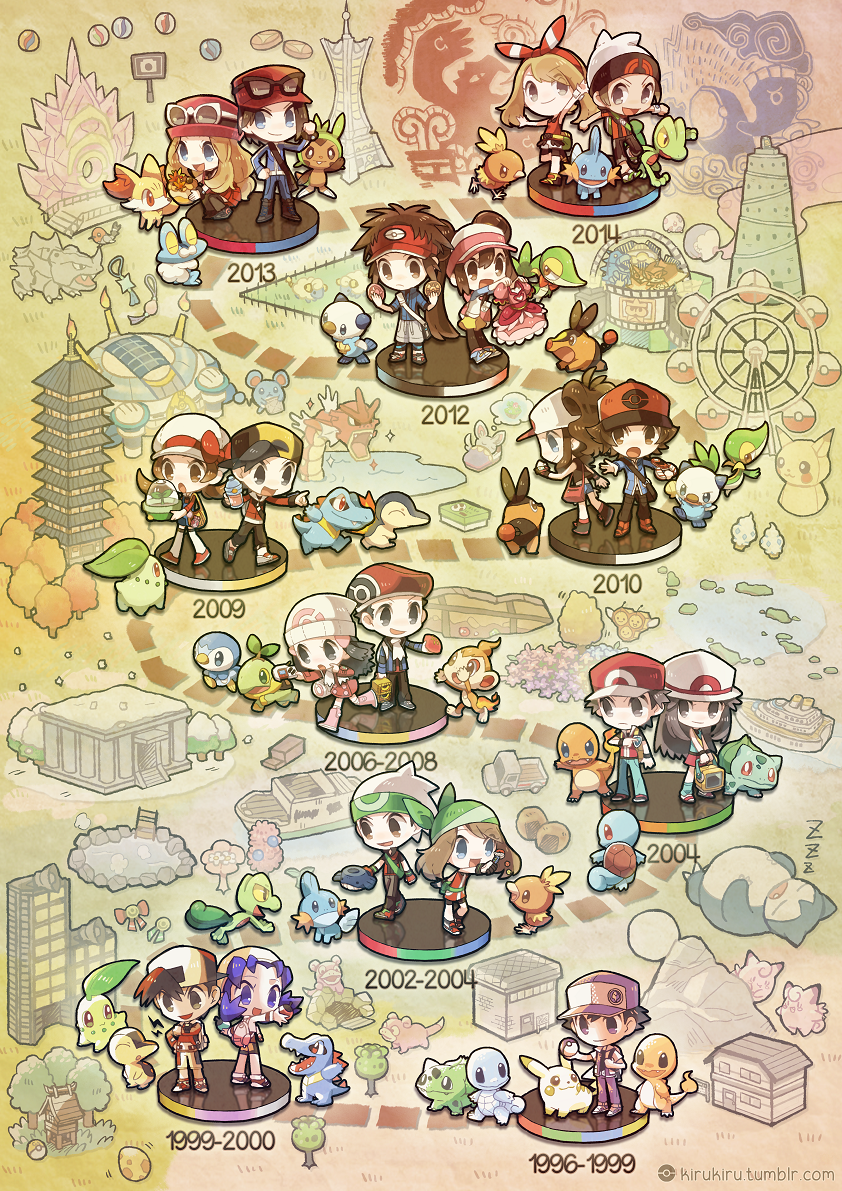 pikachu, dawn, may, rosa, hilda, and 43 more (pokemon and 12 more) drawn by kirukiru