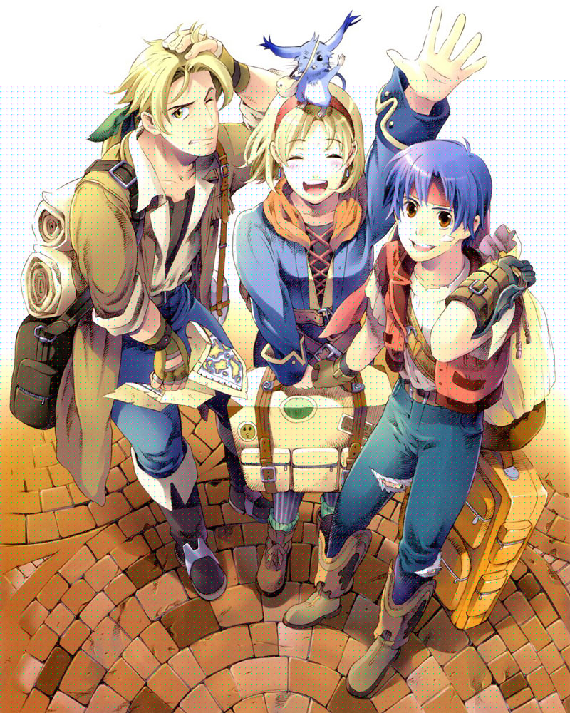 cecilia lynne adelhyde, rody roughnight, jack van burace, and hanpan (wild arms and 1 more) drawn by ooba_wakako