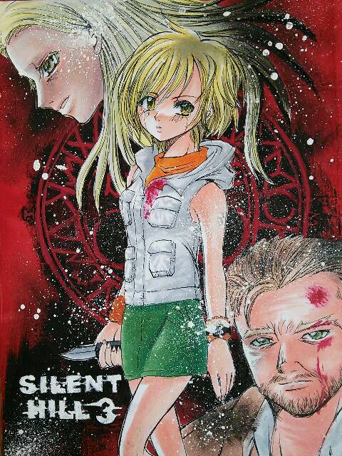 heather mason and harry mason (silent hill and 1 more) drawn by helenacchi