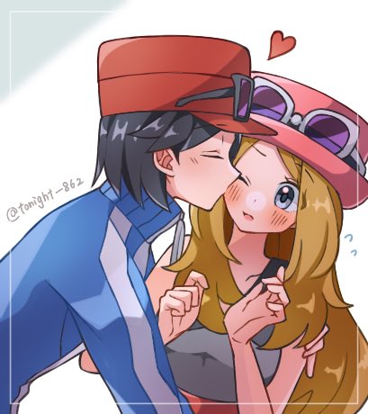 serena and calem (pokemon and 1 more) drawn by rain_(tonight_862)