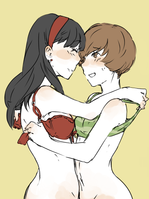 satonaka chie and amagi yukiko (persona and 1 more) drawn by ai-wa