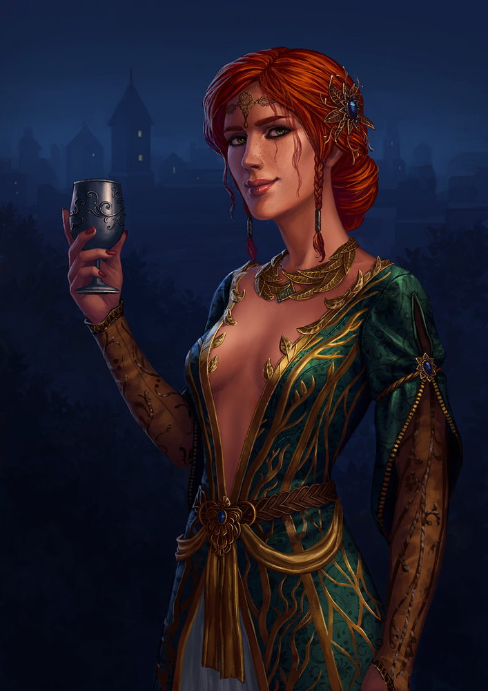 triss merigold (the witcher and 1 more) drawn by neirr