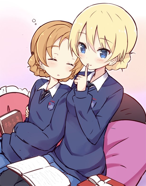 darjeeling and orange pekoe (girls und panzer) drawn by shuuichi_(gothics)