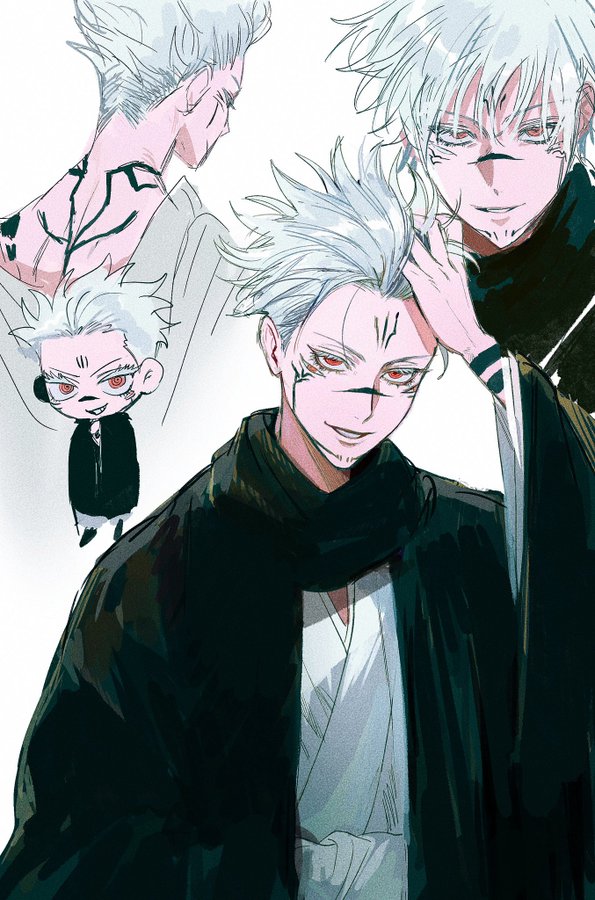 gojou satoru and ryoumen sukuna (jujutsu kaisen) drawn by fallsoki