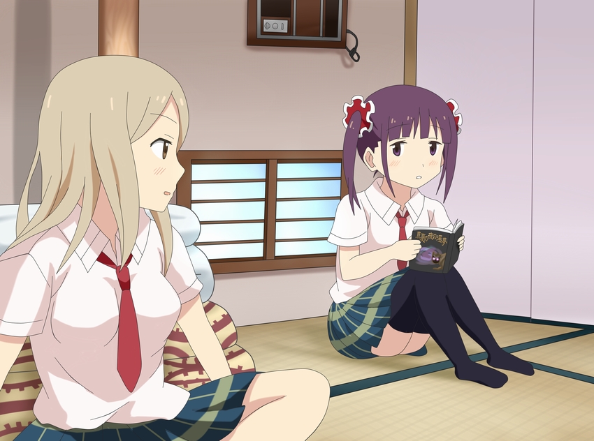 noda kotone, minami shizuku, and inmu-kun (manatsu no yo no inmu and 1 more) drawn by shippo_(shishizaru)