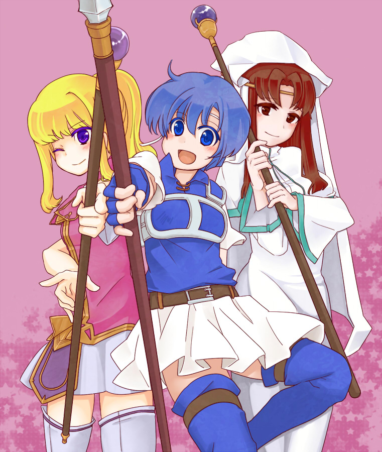 shanna, clarine, and elen (fire emblem and 1 more) drawn by akamimigame