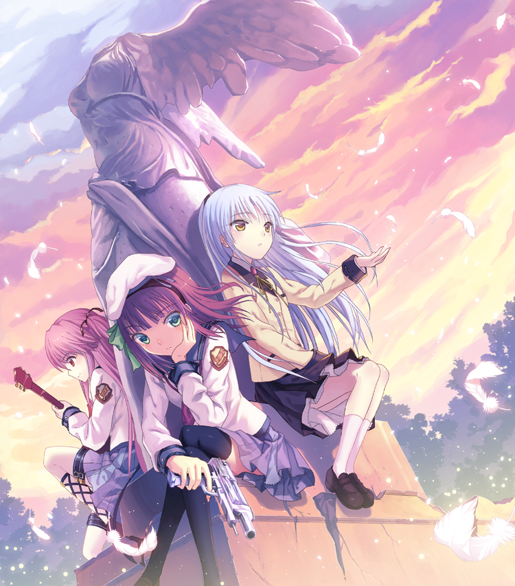 tachibana kanade, nakamura yuri, and yui (angel beats! and 1 more) drawn by kitiroku
