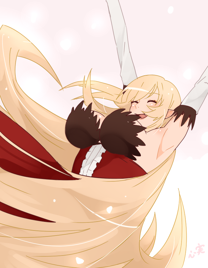 oshino shinobu and kiss-shot acerola-orion heart-under-blade (monogatari) drawn by kokomi_(aniesuakkaman)