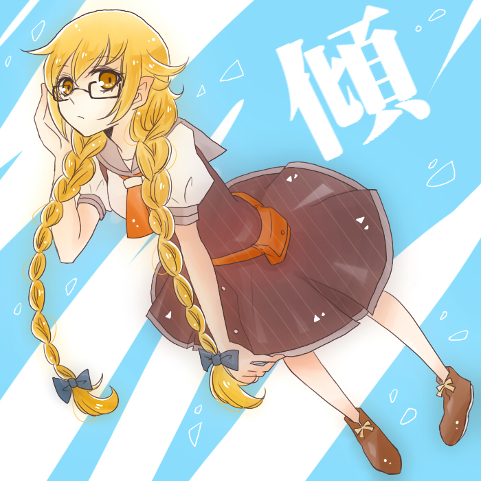 oshino shinobu (monogatari and 1 more) drawn by waka_(merryfishes)