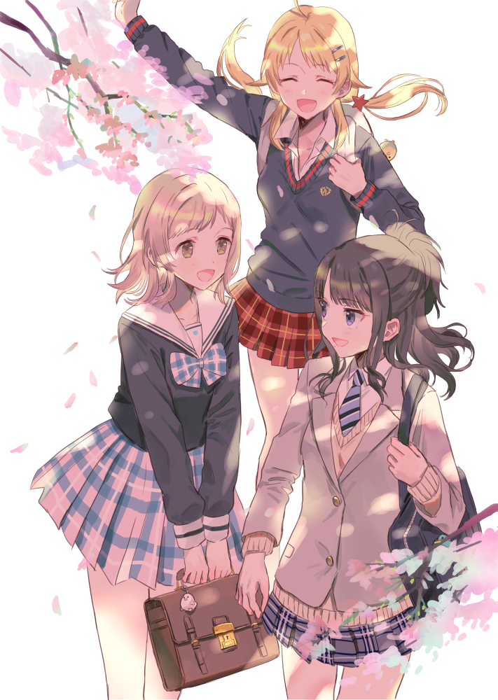 hachimiya meguru, sakuragi mano, and kazano hiori (idolmaster and 1 more) drawn by nmnm2332chan