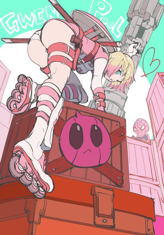 deadpool, spider-man, and gwenpool (marvel and 1 more) drawn by toriko_(hatoriko)