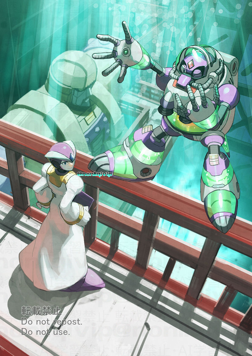 gate and infinity mijinion (mega man and 2 more) drawn by yamanashi_taiki
