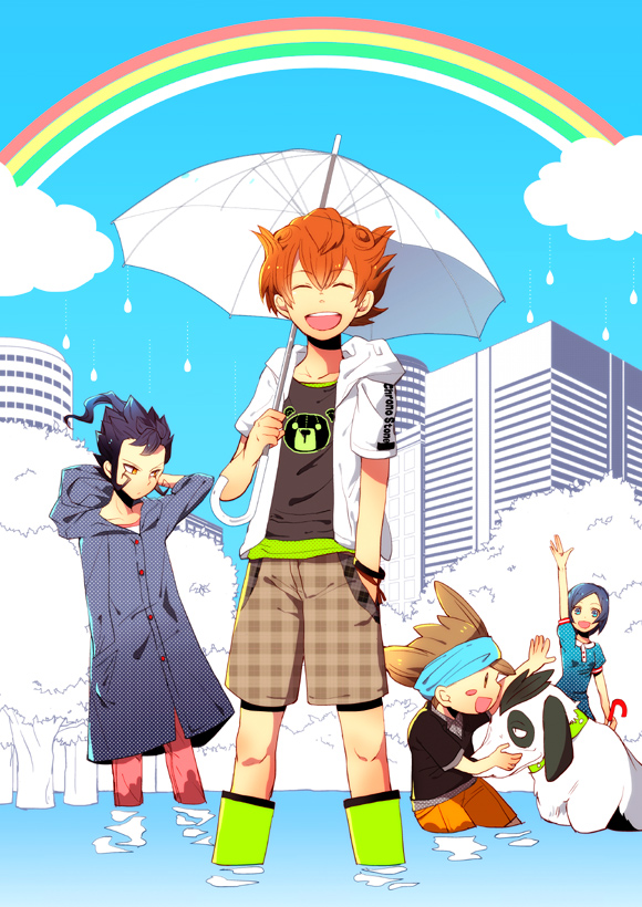 matsukaze tenma, tsurugi kyousuke, sorano aoi, nishizono shinsuke, and sasuke (inazuma eleven and 1 more) drawn by kusa_chuu