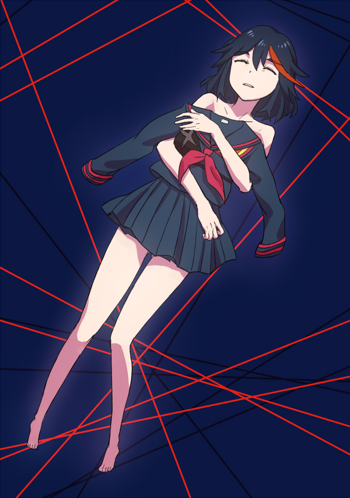 matoi ryuuko and senketsu (kill la kill) drawn by dokunuma