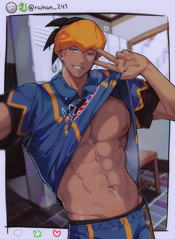 raihan (pokemon and 1 more) drawn by chariko