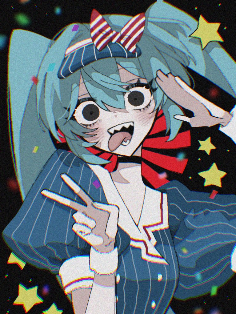 hatsune miku (vocaloid and 1 more) drawn by tabun_ningen