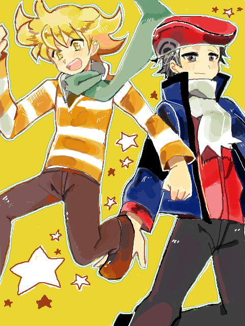 lucas and barry (pokemon and 1 more) drawn by stardust_fragment