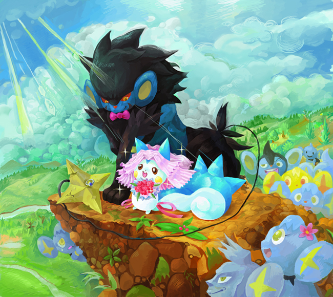 pachirisu, shinx, luxray, and luxio (pokemon) drawn by suteki2success