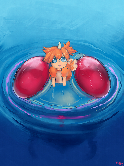 misty, goldeen, and tentacruel (pokemon and 1 more) drawn by milkteamaid