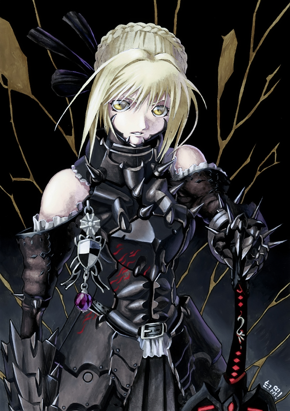 artoria pendragon and saber alter (fate and 2 more) drawn by baiyong