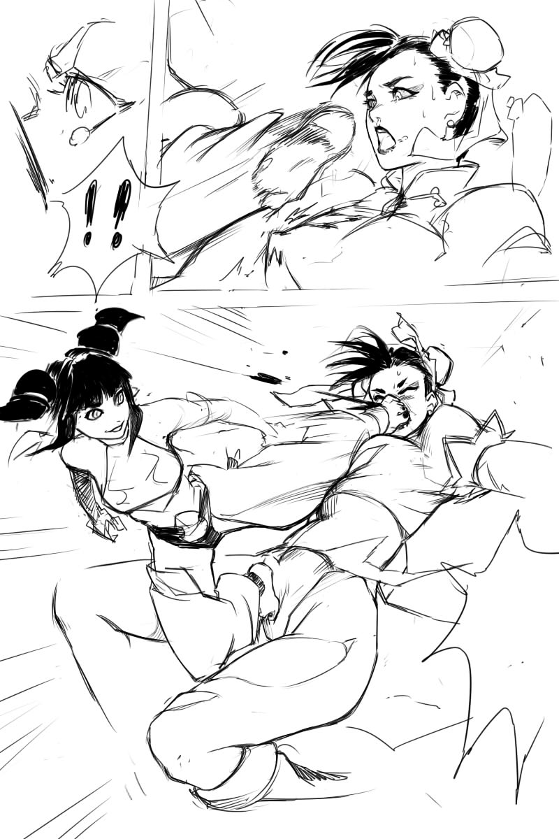 chun-li and han juri (street fighter and 1 more) drawn by sato_d