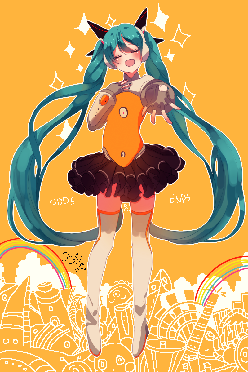 hatsune miku (vocaloid and 3 more) drawn by hzrn_(ymj924)