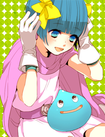 slime and hero's daughter (dragon quest and 1 more) drawn by clooo
