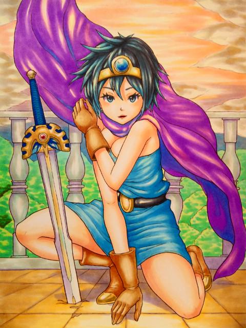 roto and heroine (dragon quest and 1 more) drawn by kami_musume