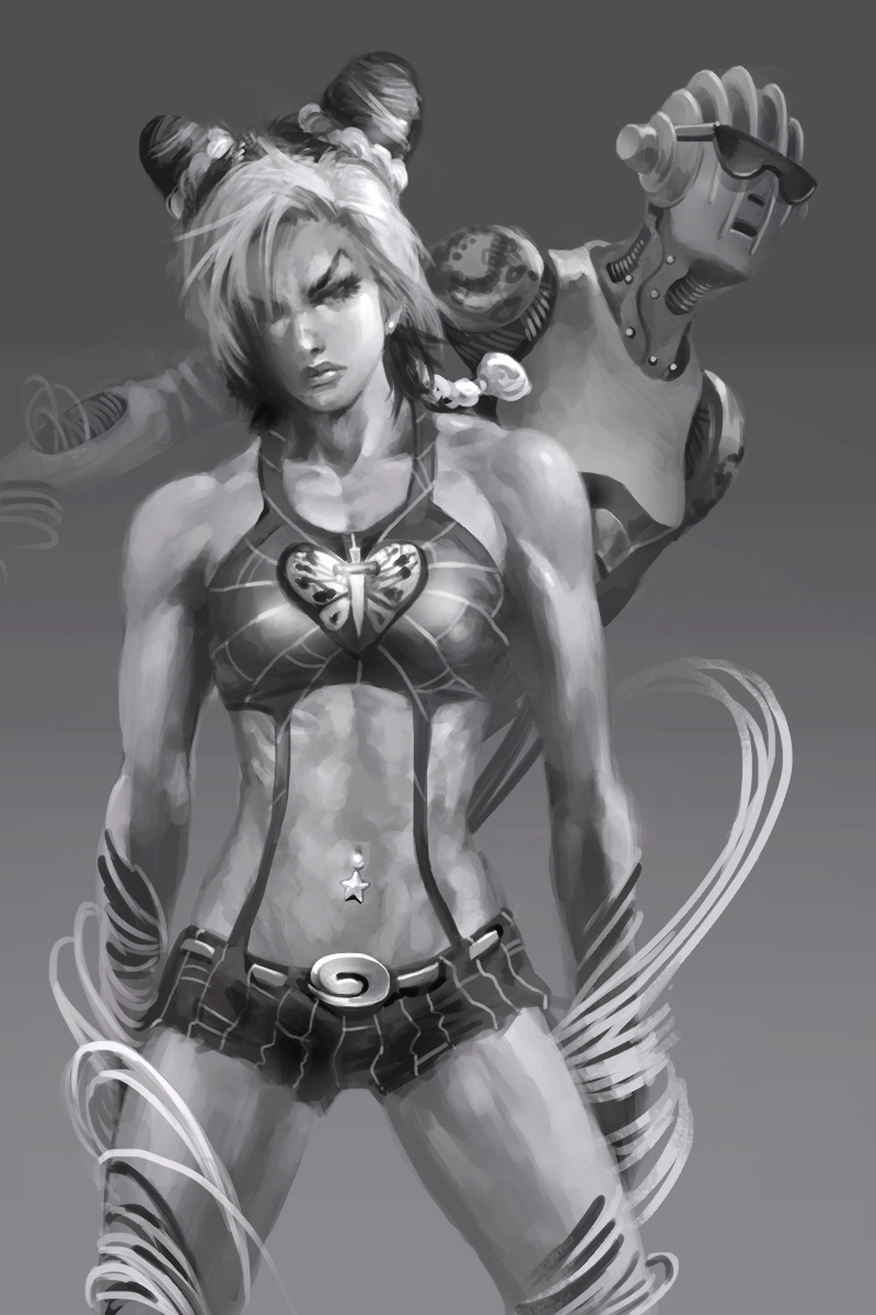 kujo jolyne and stone free (jojo no kimyou na bouken and 1 more) drawn by huihui