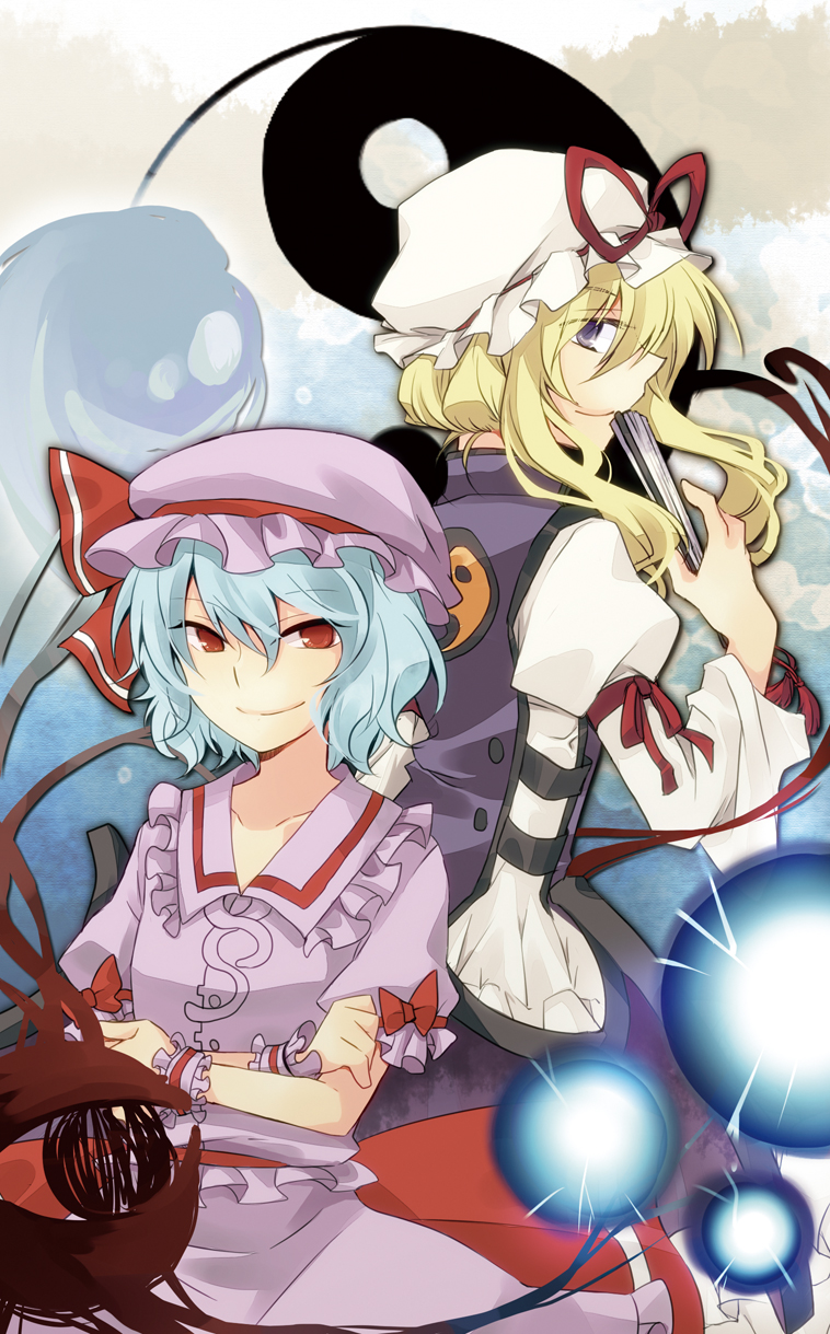 remilia scarlet and yakumo yukari (touhou) drawn by natsume_(iravati-4u)
