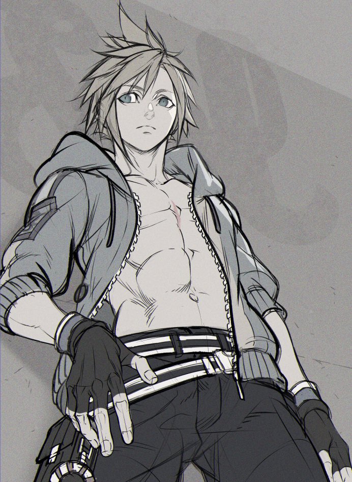 cloud strife (final fantasy and 1 more) drawn by kiki_lala