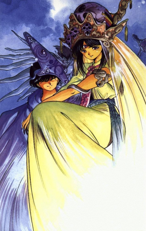 parvati iv, fujii yakumo, and takuhi (3x3 eyes) drawn by takada_yuuzou