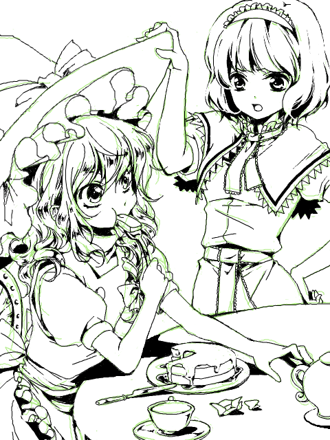 kirisame marisa and alice margatroid (touhou) drawn by youko_(santarose)