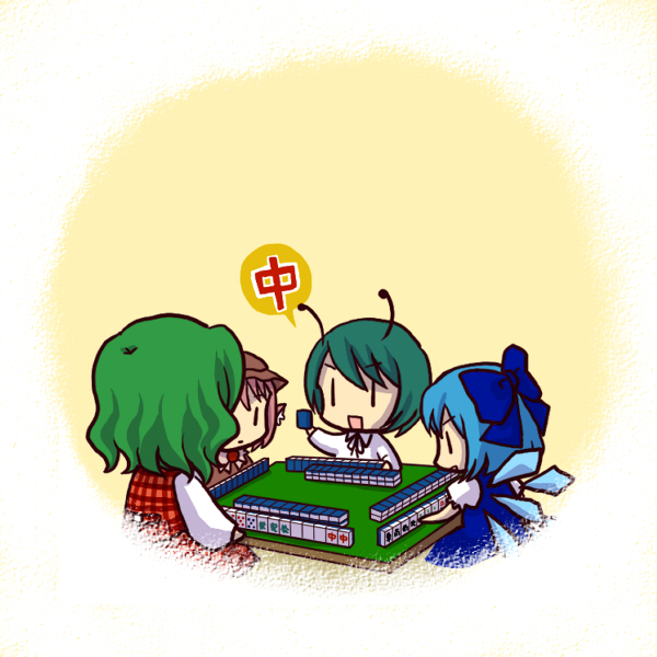 cirno, kazami yuuka, mystia lorelei, and wriggle nightbug (touhou) drawn by socha