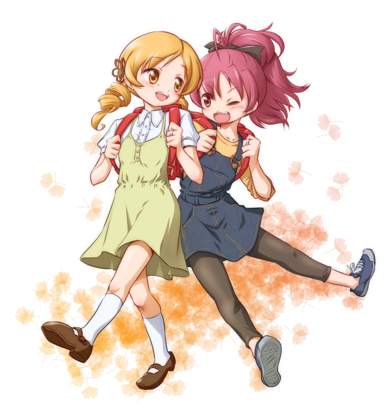 sakura kyoko and tomoe mami (mahou shoujo madoka magica) drawn by cpro