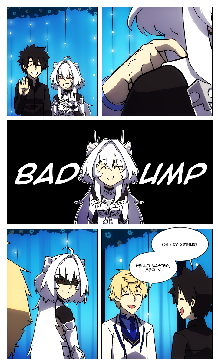 fujimaru ritsuka, merlin, arthur pendragon, and lady avalon (fate and 1 more) drawn by lazyartlazy12