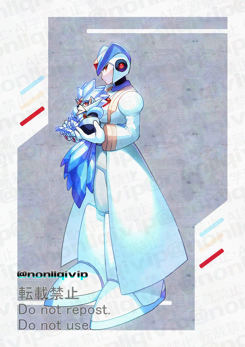 gate and blizzard wolfang (mega man and 2 more) drawn by yamanashi_taiki
