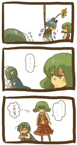 cirno, kazami yuuka, and wriggle nightbug (touhou) drawn by wata_(rakopepa)