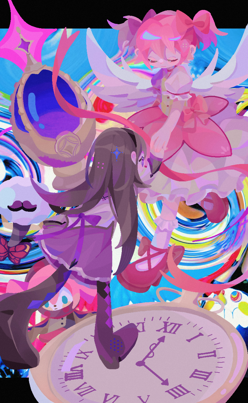 akemi homura, kaname madoka, and charlotte (mahou shoujo madoka magica) drawn by matoka7