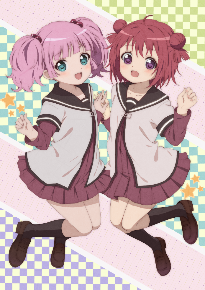 akaza akari and yoshikawa chinatsu (yuruyuri) drawn by mon0351
