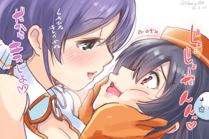tojo nozomi and yazawa nico (love live! and 1 more) drawn by muneshiro_(hitsuji_kikaku)
