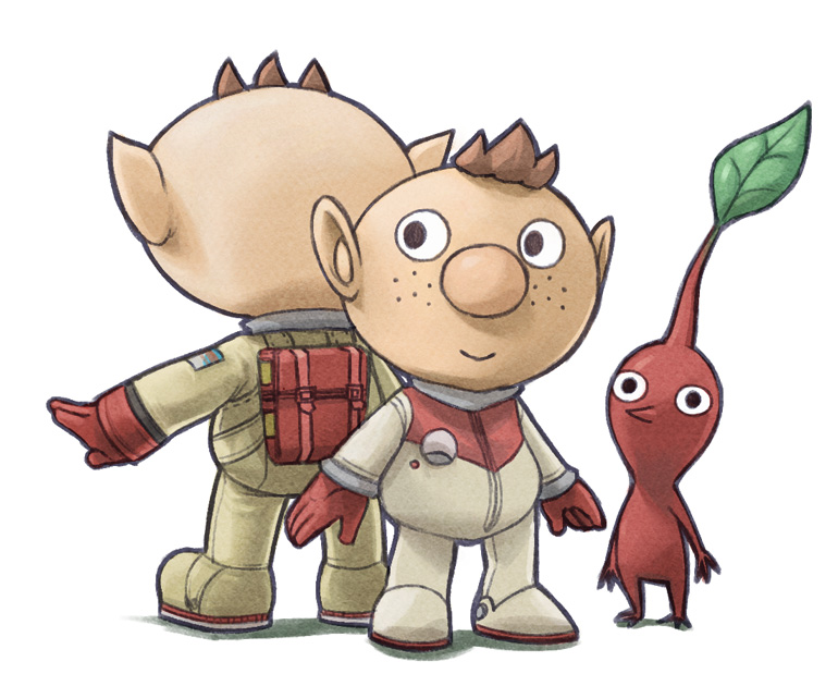 red pikmin, olimar, and alph (super smash bros. and 1 more) drawn by naru_(wish_field)